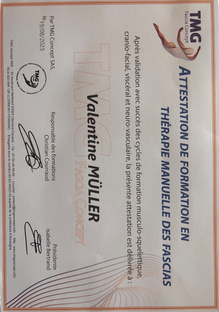 photo diplome Valentine MÜLLER