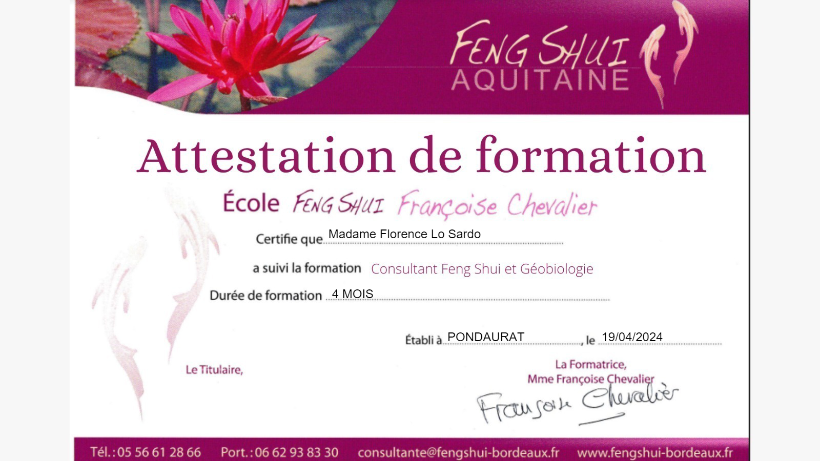 photo diplome LO SARDO FLORENCE