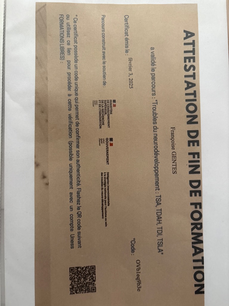 photo diplome Françoise GENTES