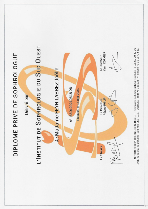 photo diplome Joëlle FEYH-LABBEZ