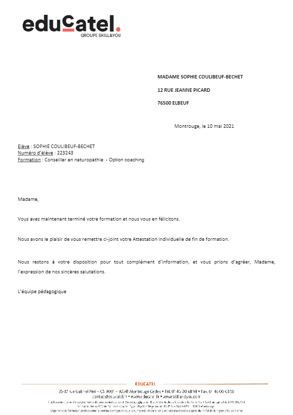 photo diplome Naturoso