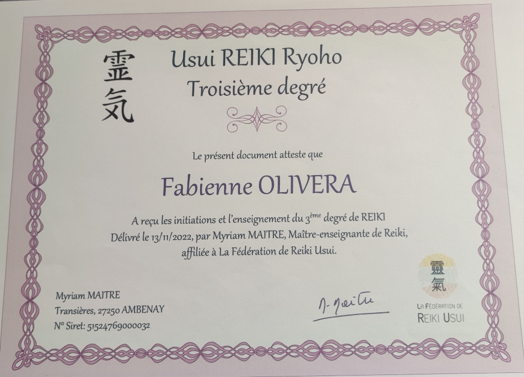 photo diplome Fabienne Grand Olivera