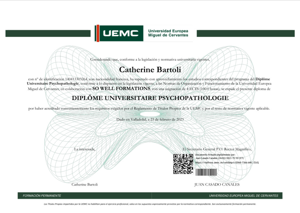 photo diplome Catherine BARTOLI