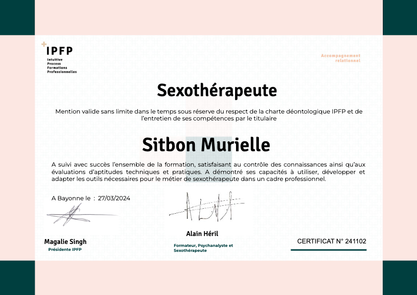 photo diplome Murielle Sitbon - Rouge Violet