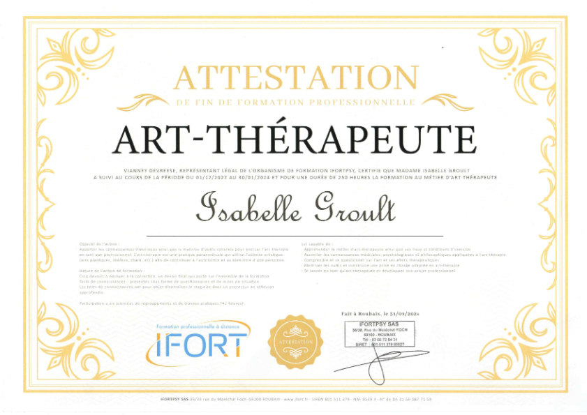 photo diplome Isabelle Groult