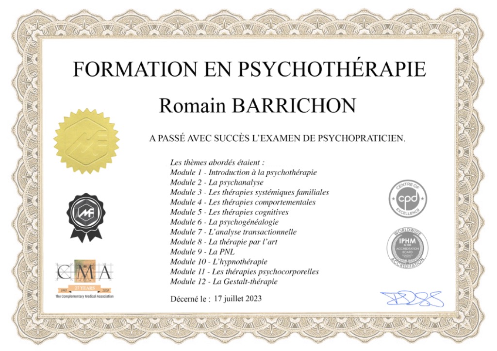 photo diplome Barrichon Romain