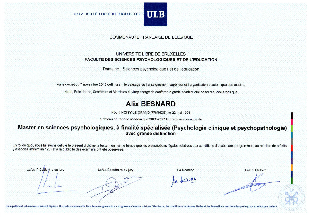 photo diplome Alix Besnard
