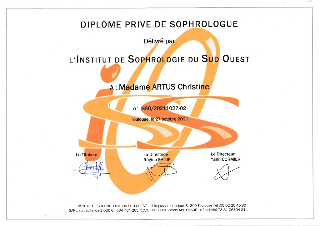 photo diplome ARTUS CHRISTINE