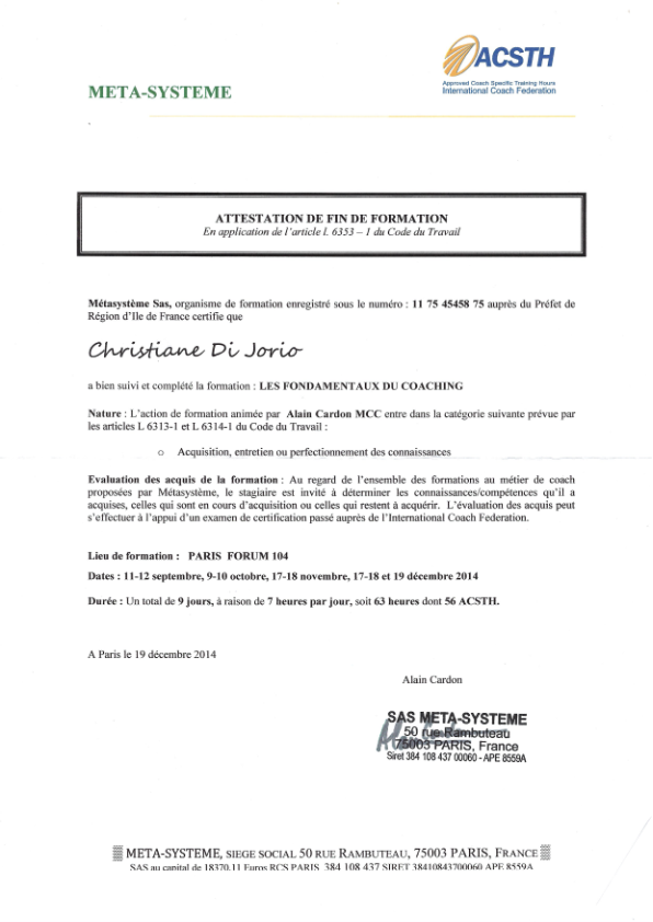 photo diplome Christiane DI JORIO - COMPOSITWINGS