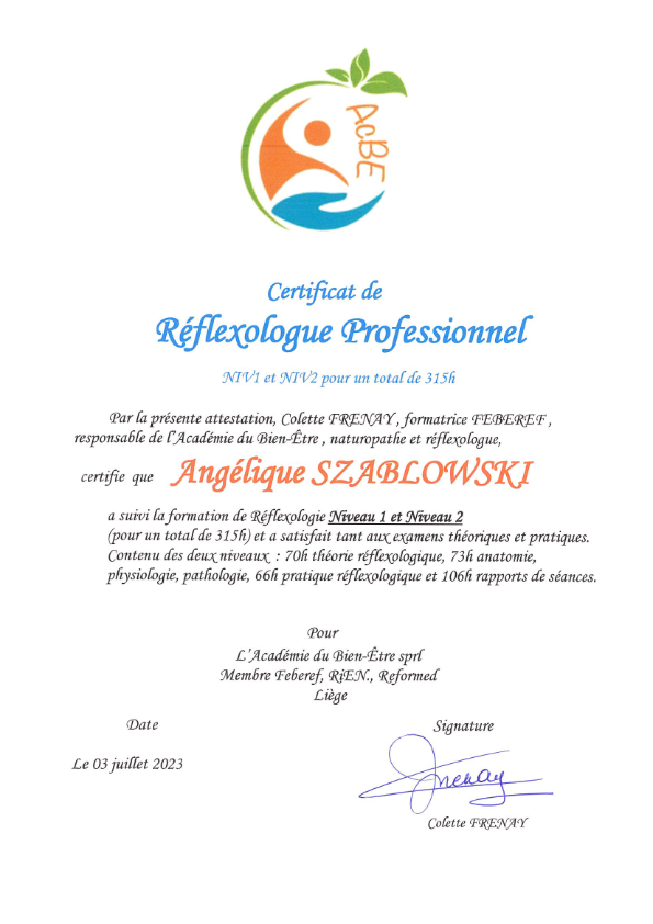 photo diplome SZABLOWSKI Angelique