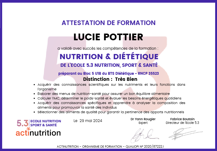 photo diplome Lucie Pottier