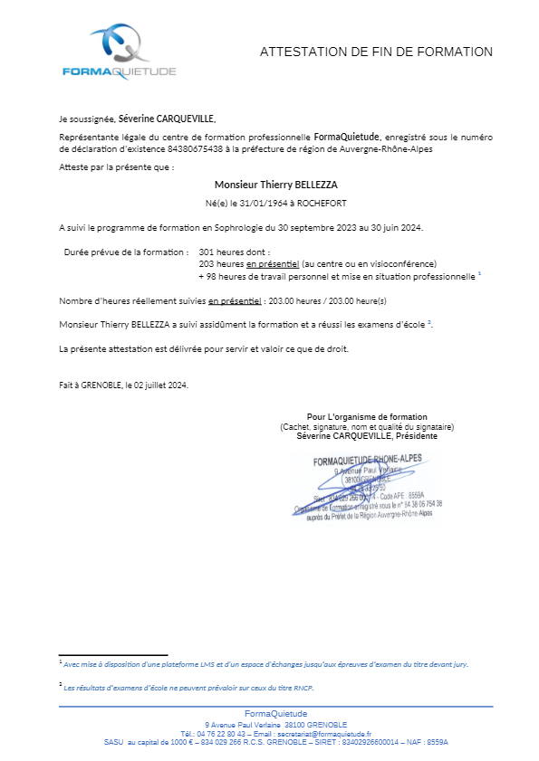 photo diplome Thierry Bellezza