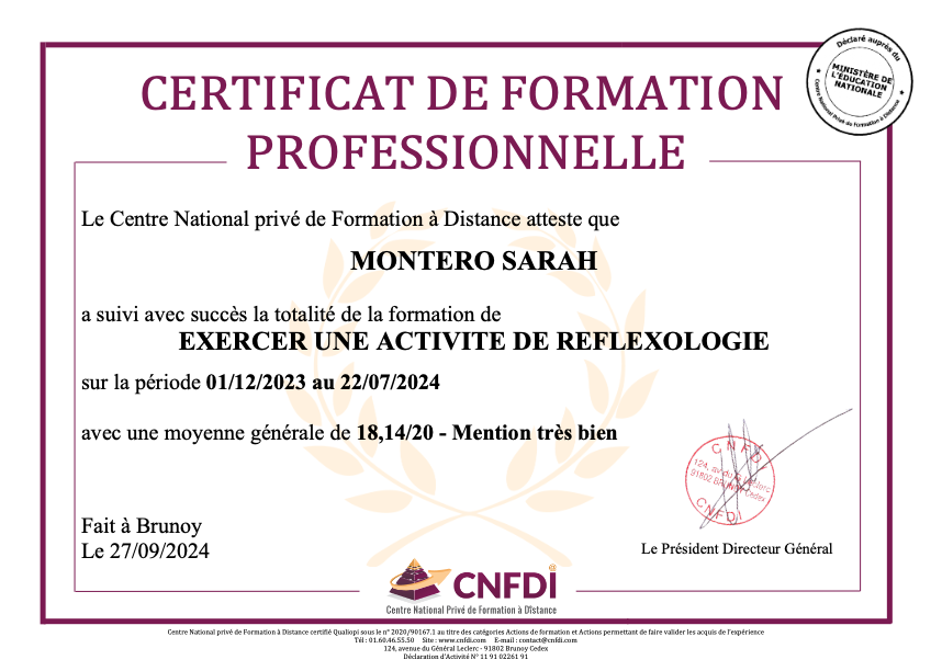 photo diplome Sarah Montero