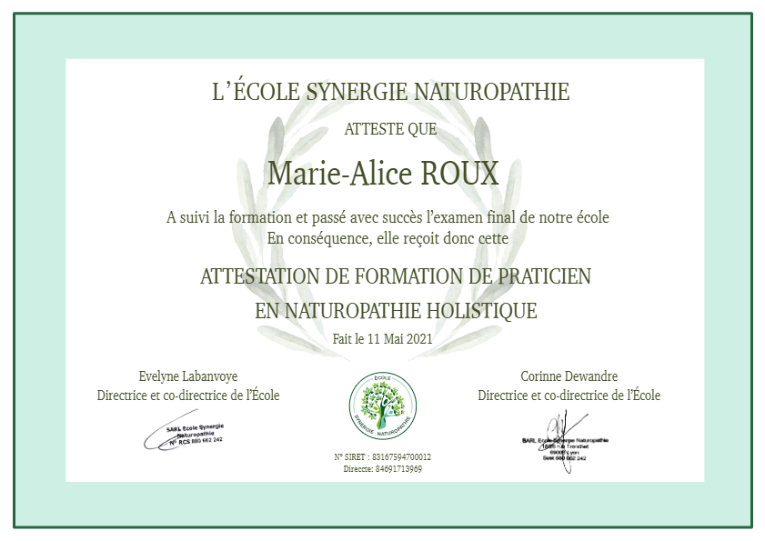 photo diplome Marie-Alice Roux