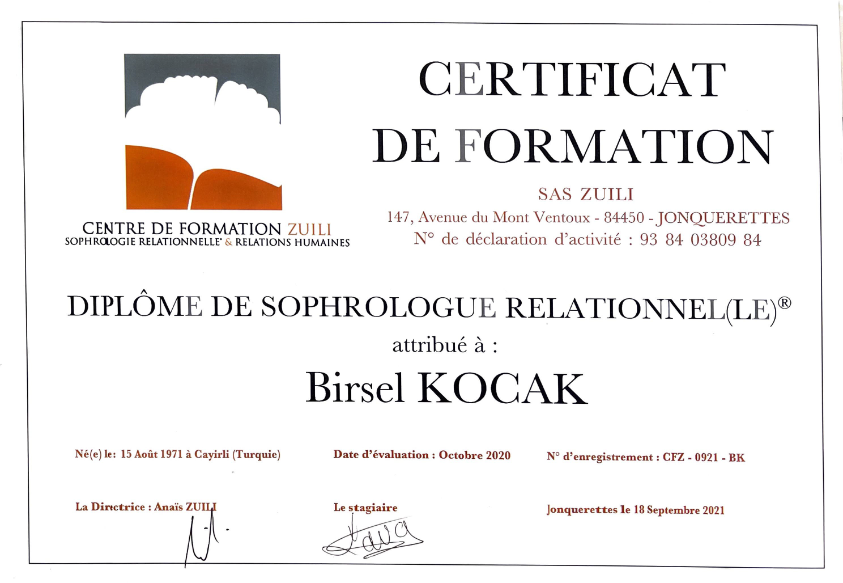 photo diplome BIRSEL KOCAK