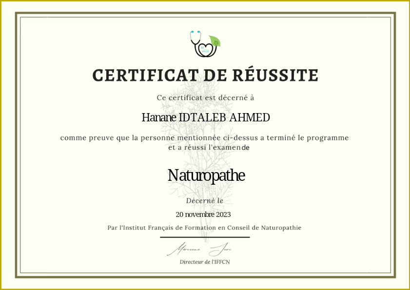 photo diplome Hanane IDTALEB AHMED 
