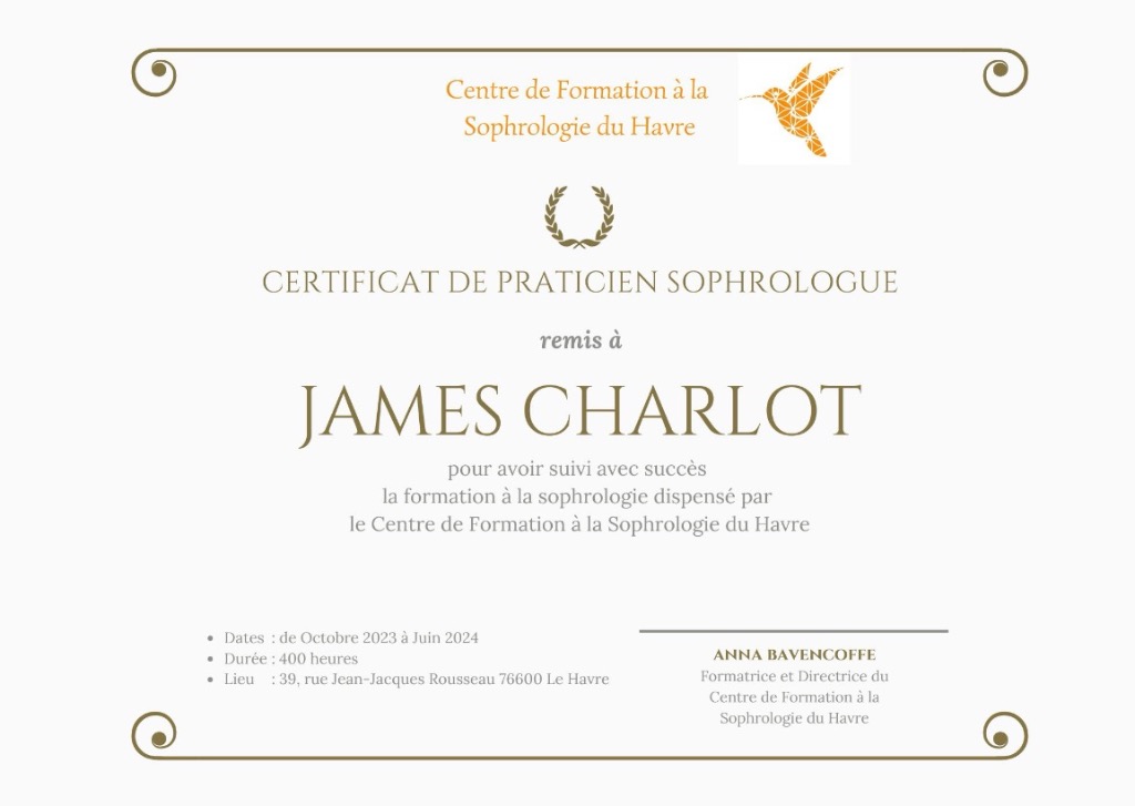 photo diplome James charlot