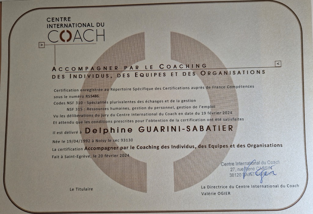 photo diplome Delphine Guarini Sabatier