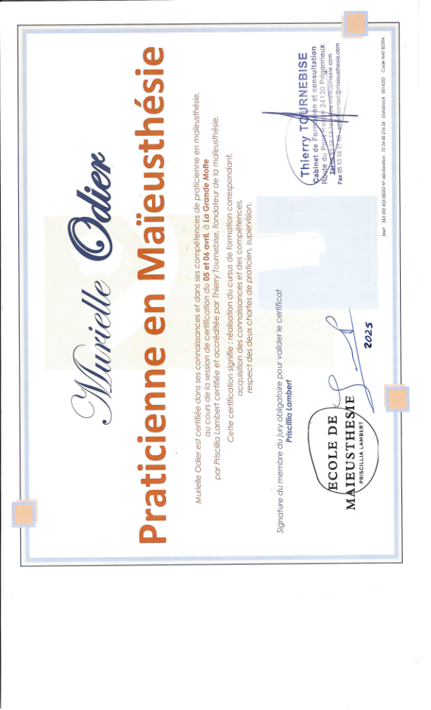 photo diplome Murielle ODIER
