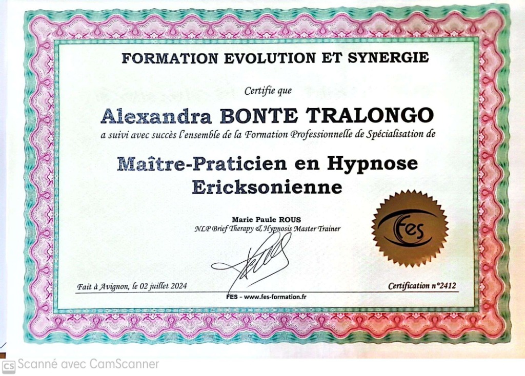photo diplome Alexandra Bonte Tralongo