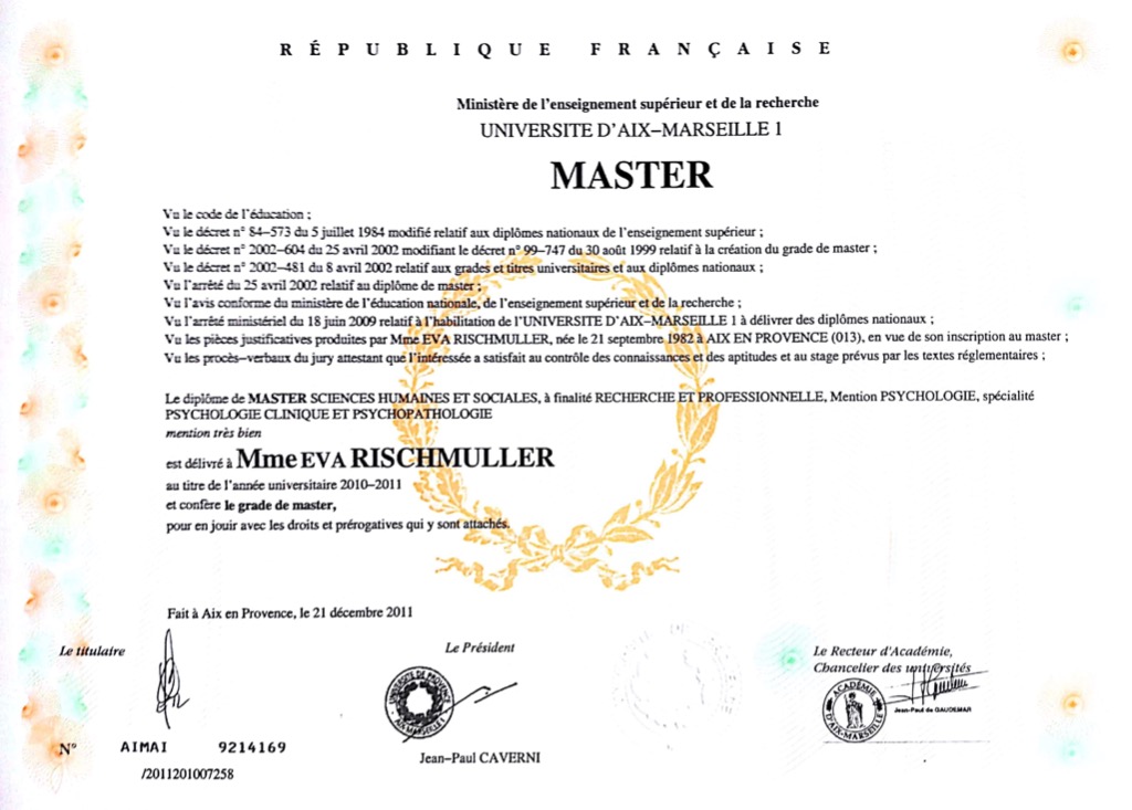 photo diplome Eva Rischmuller