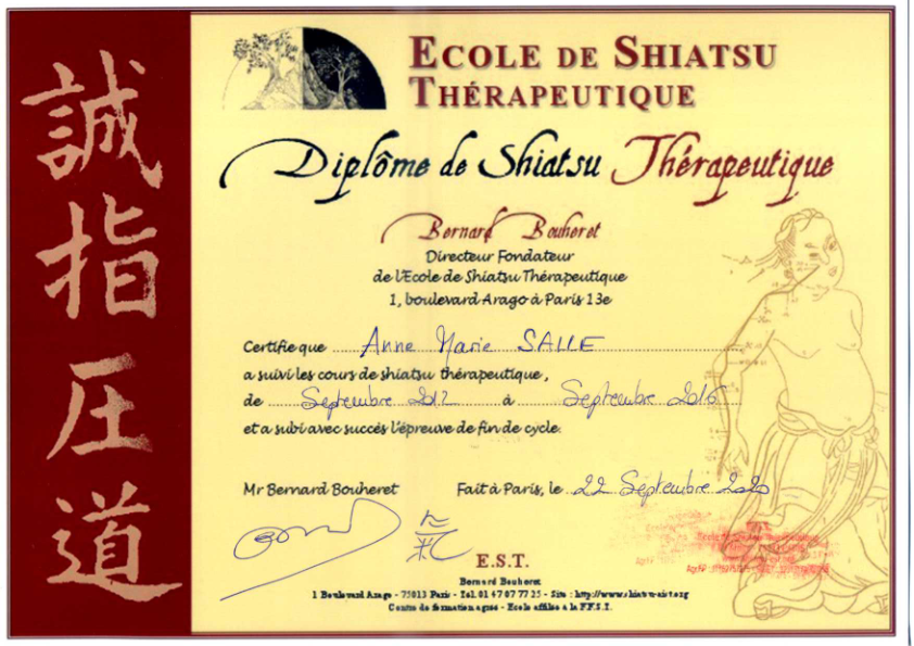 photo diplome Anne-Marie Salle