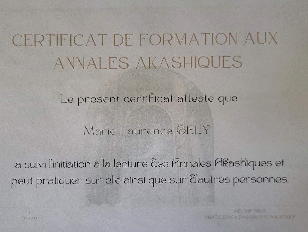 photo diplome EVEIL DE SOI