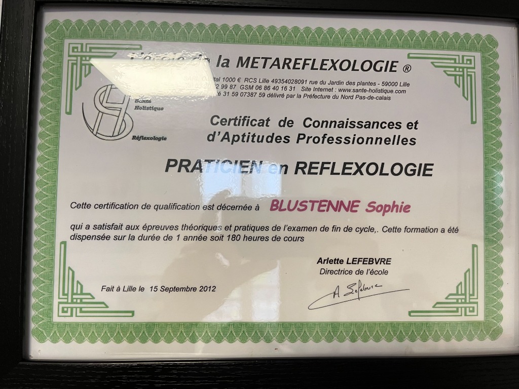 photo diplome SOPHIE BLUSTENNE BEEL 