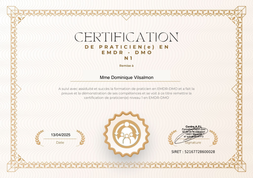 photo diplome Dominique Vilsalmon 