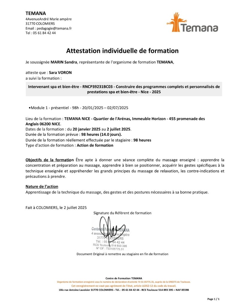 photo diplome Sara VORON