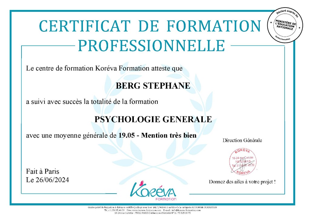 photo diplome Stéphane Berg 