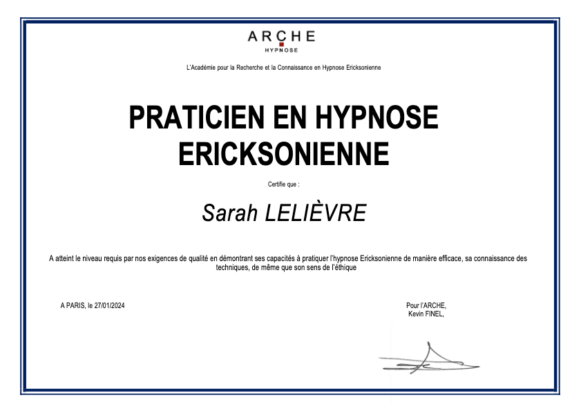 photo diplome Sarah Lelièvre