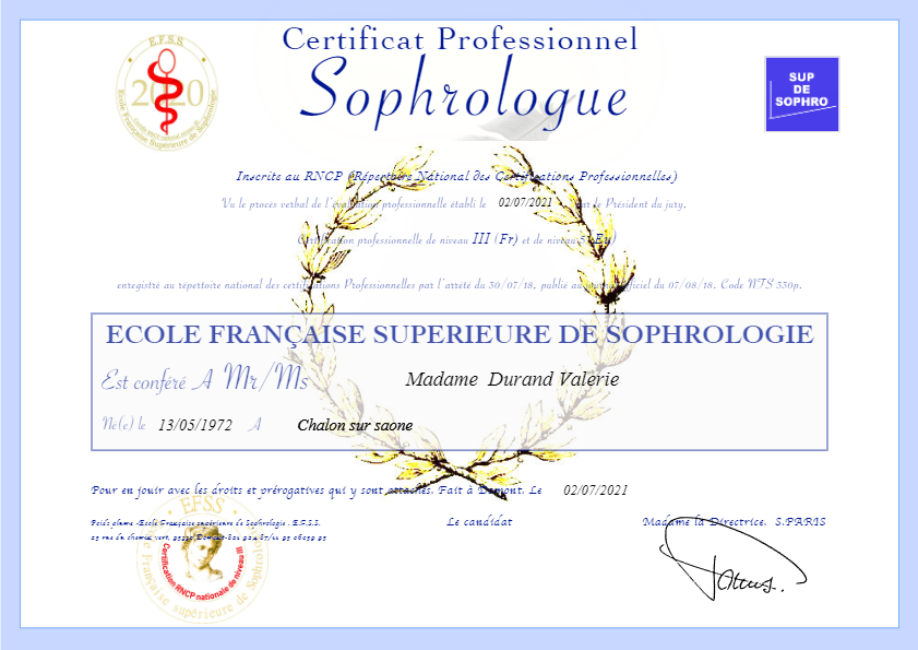 photo diplome Durand Valerie