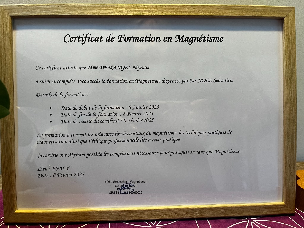 photo diplome Myriam DEMANGEL