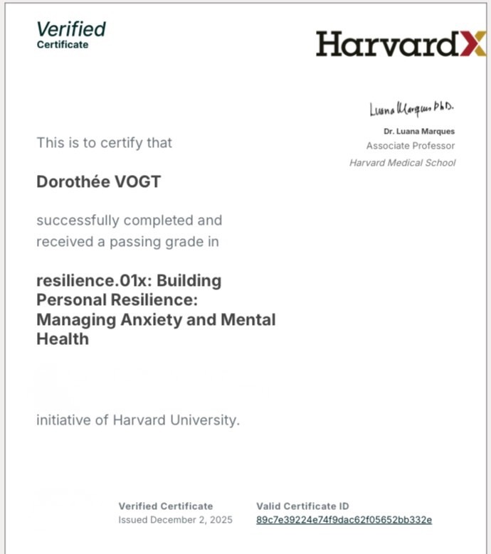 photo diplome Dorothée VOGT