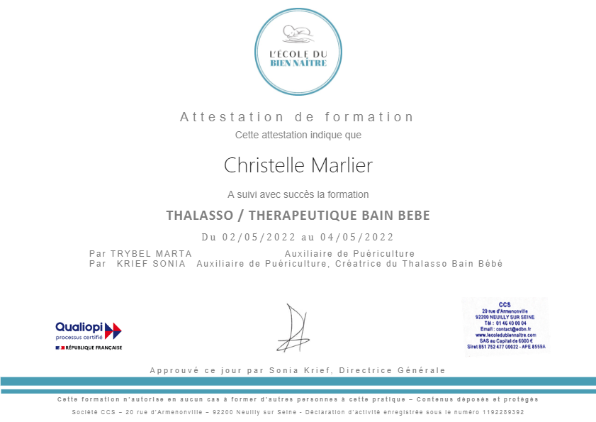 photo diplome Christelle Marlier