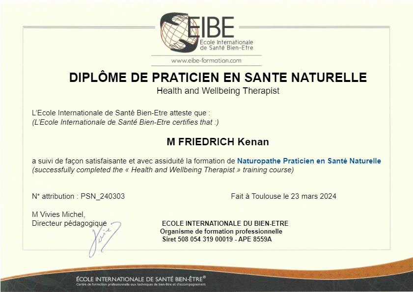 photo diplome Kenan Friedrich