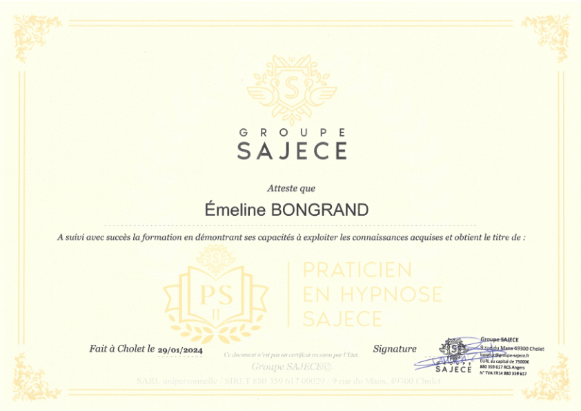 photo diplome Emeline Bongrand