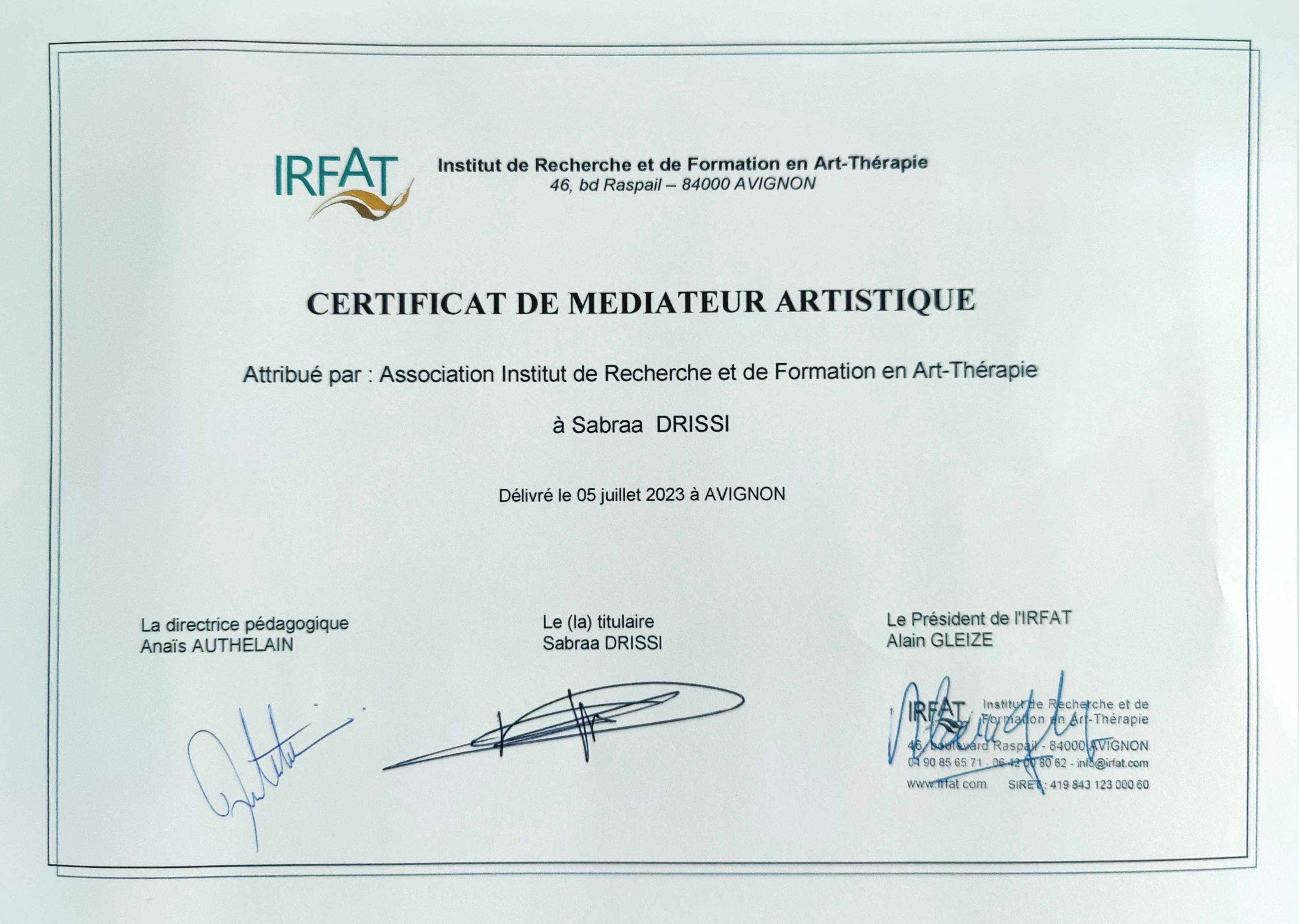 photo diplome Sabraa Drissi