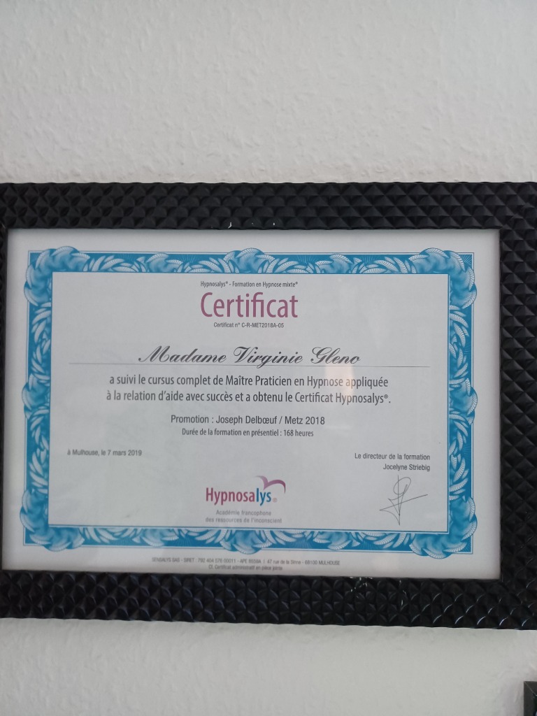 photo diplome Virginie GLENO 
