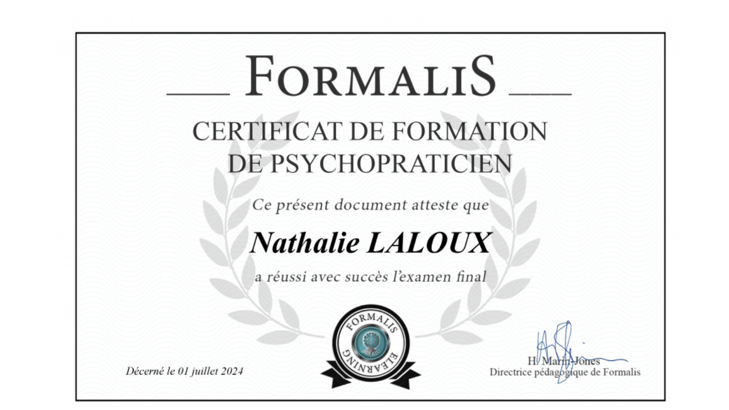 photo diplome Nathalie laloux