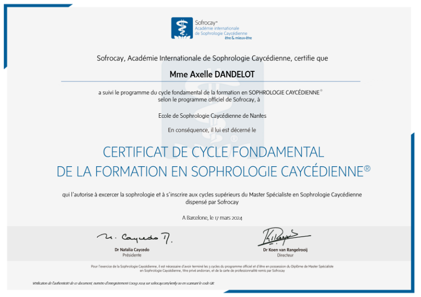 photo diplome Axelle Dandelot
