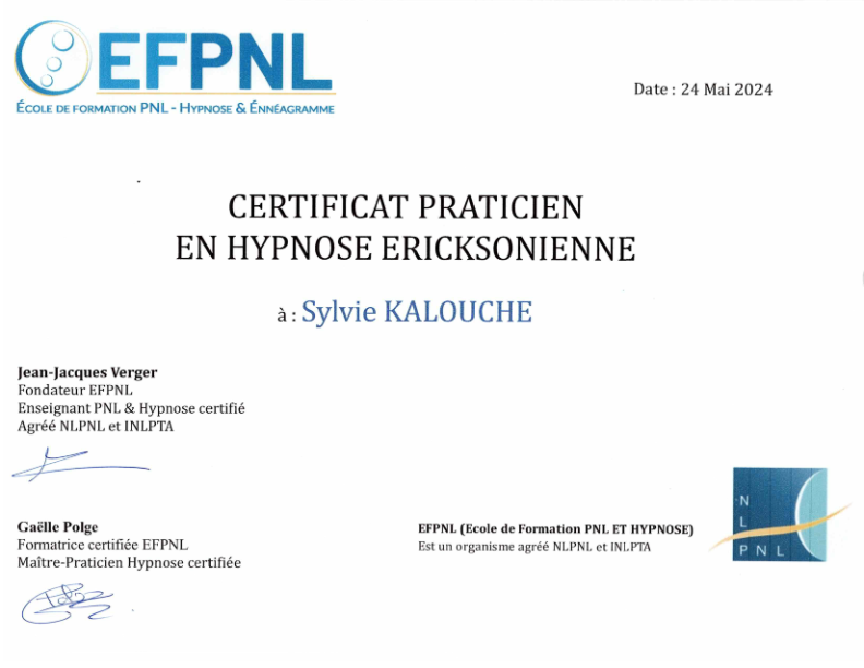 photo diplome Sylvie Kalouche