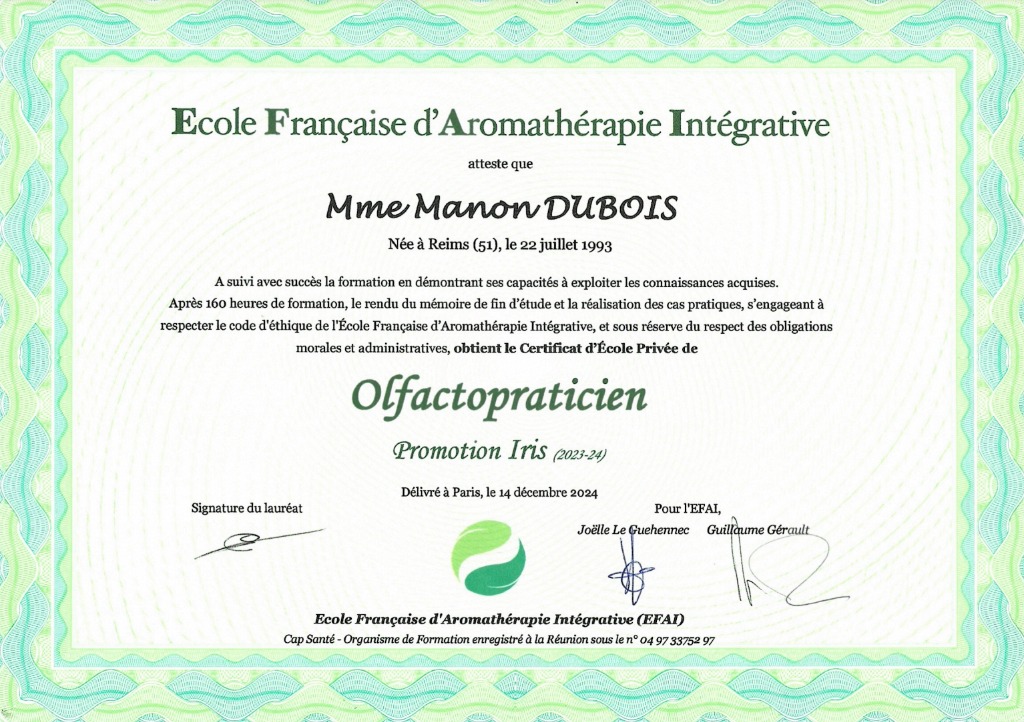 photo diplome Manon Dubois