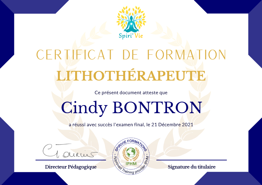 photo diplome Cindy Bontron - C’naturel25