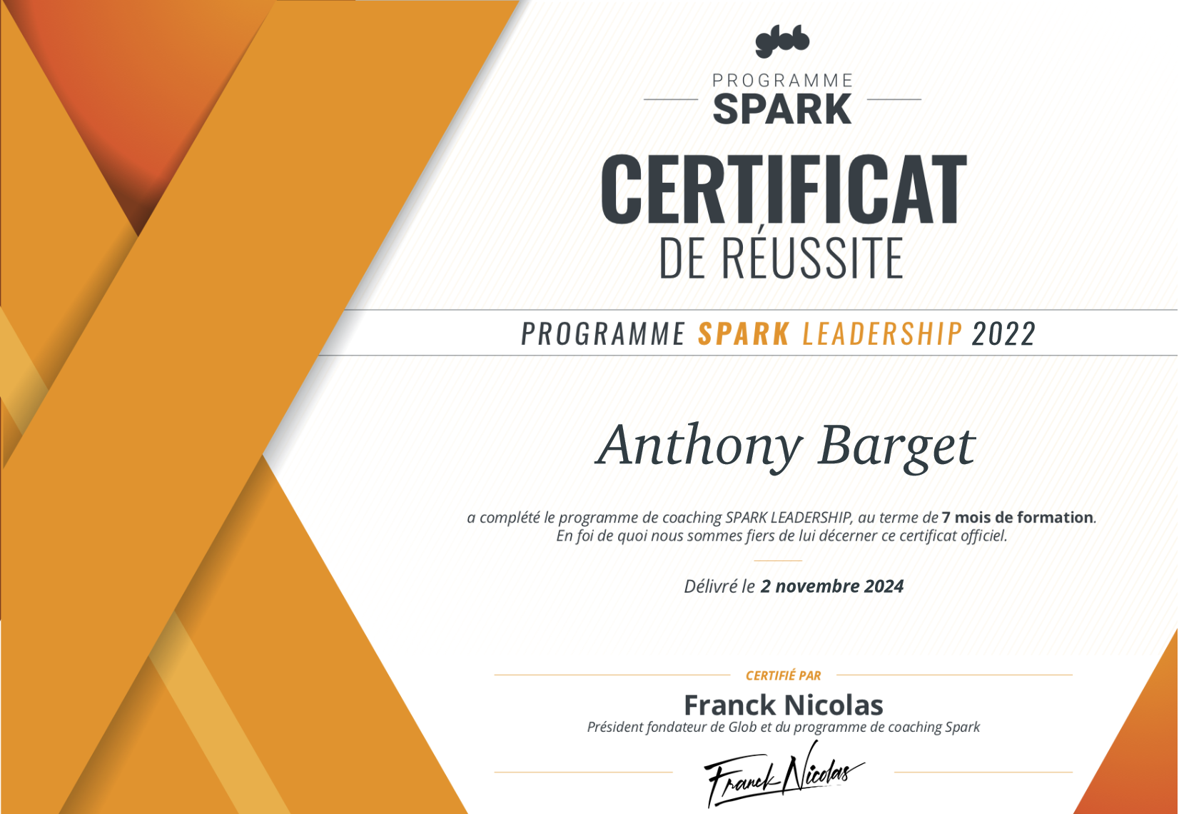 photo diplome Anthony Barget