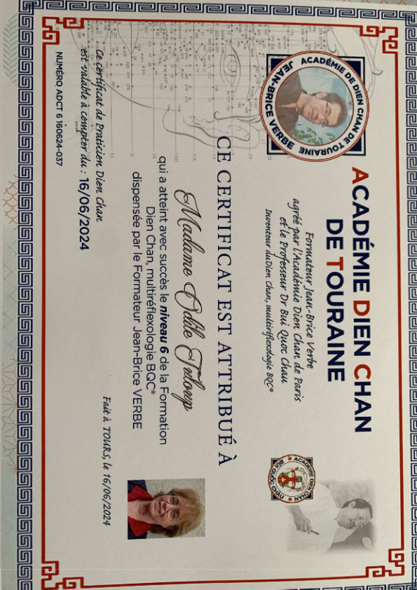 photo diplome Odile TULOUP / Souffle de Vibra-Sons