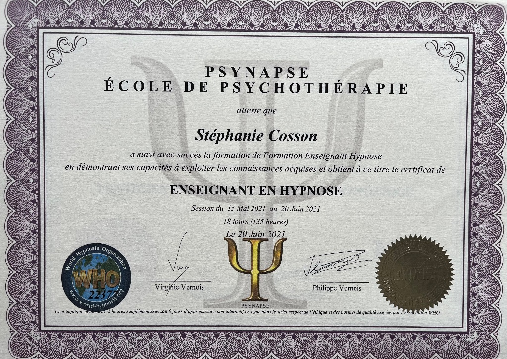 photo diplome Stéphanie Cosson