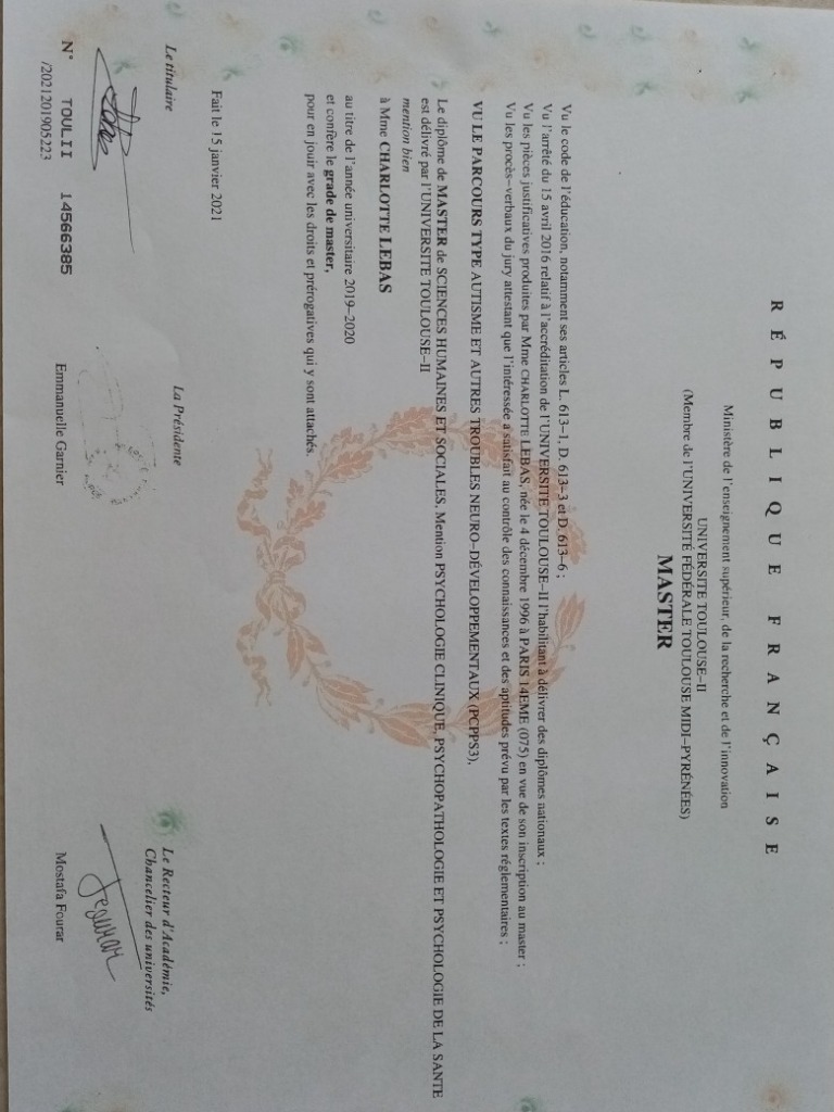 photo diplome Charlotte LEBAS