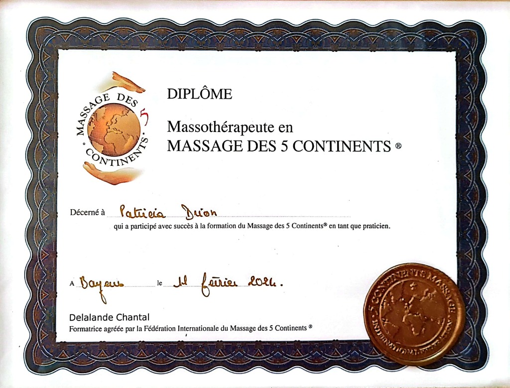 photo diplome Pat’renthèse bien-être 